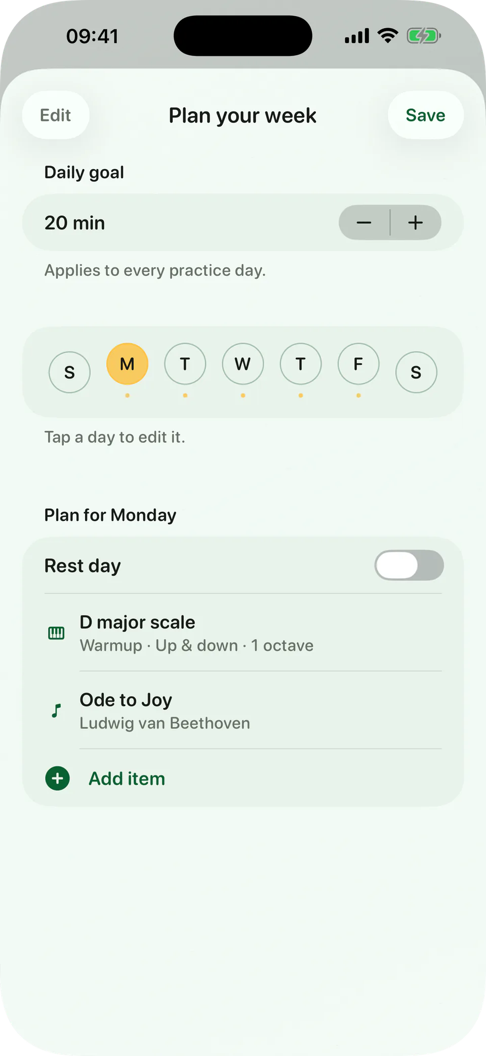 The BetterMuse weekly practice planner